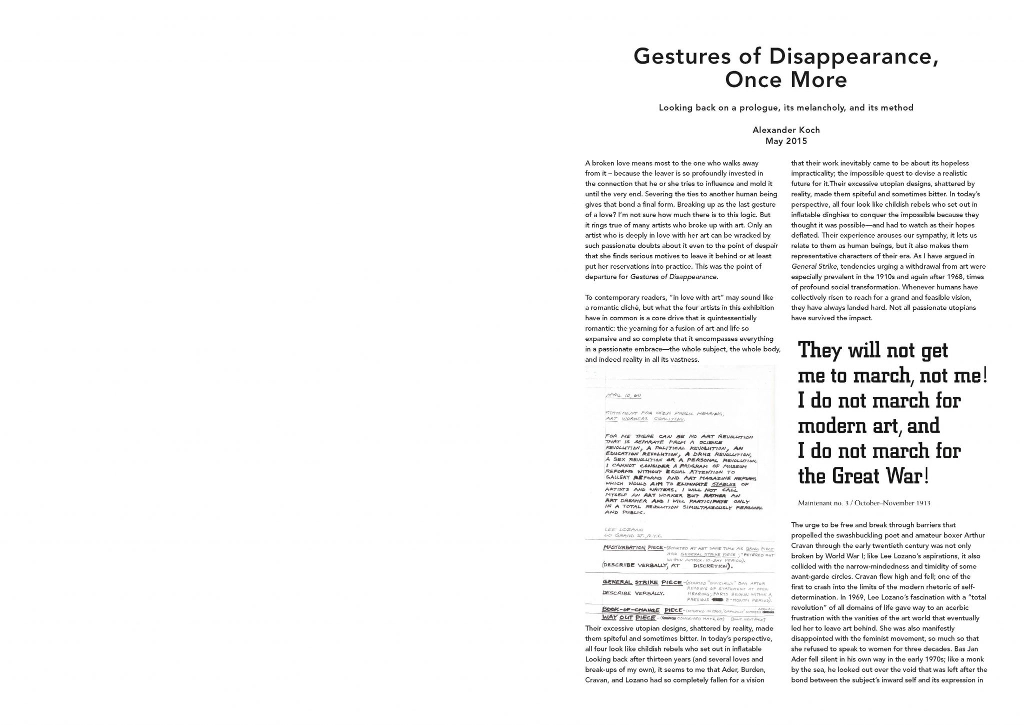 Gestures of Disappearance